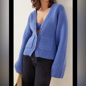 Khaite The Scarlet Cashmere Blue Cardigan